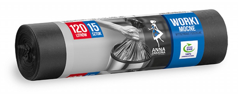 Worki na śmieci mocne 120l 15szt  Anna Zaradna 8571057202