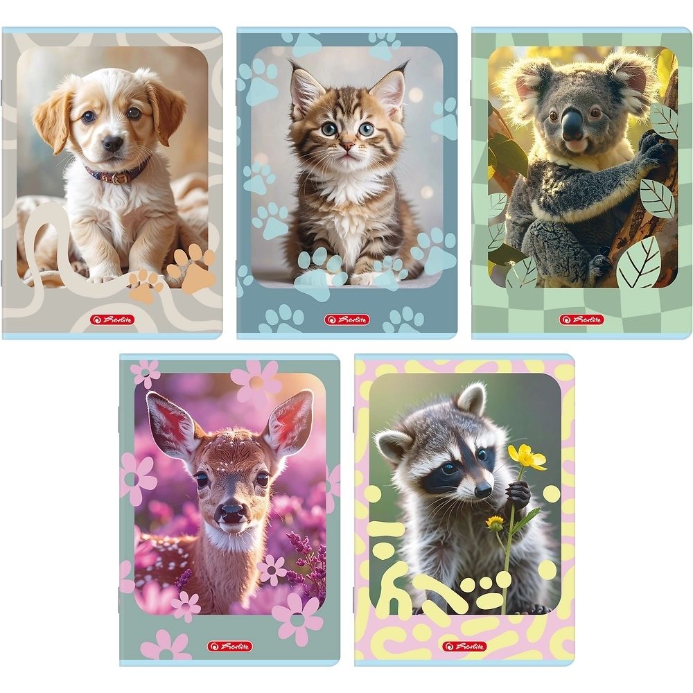 Zeszyt A5/32k kratka Animals z marginesem 400206381 Herlitz