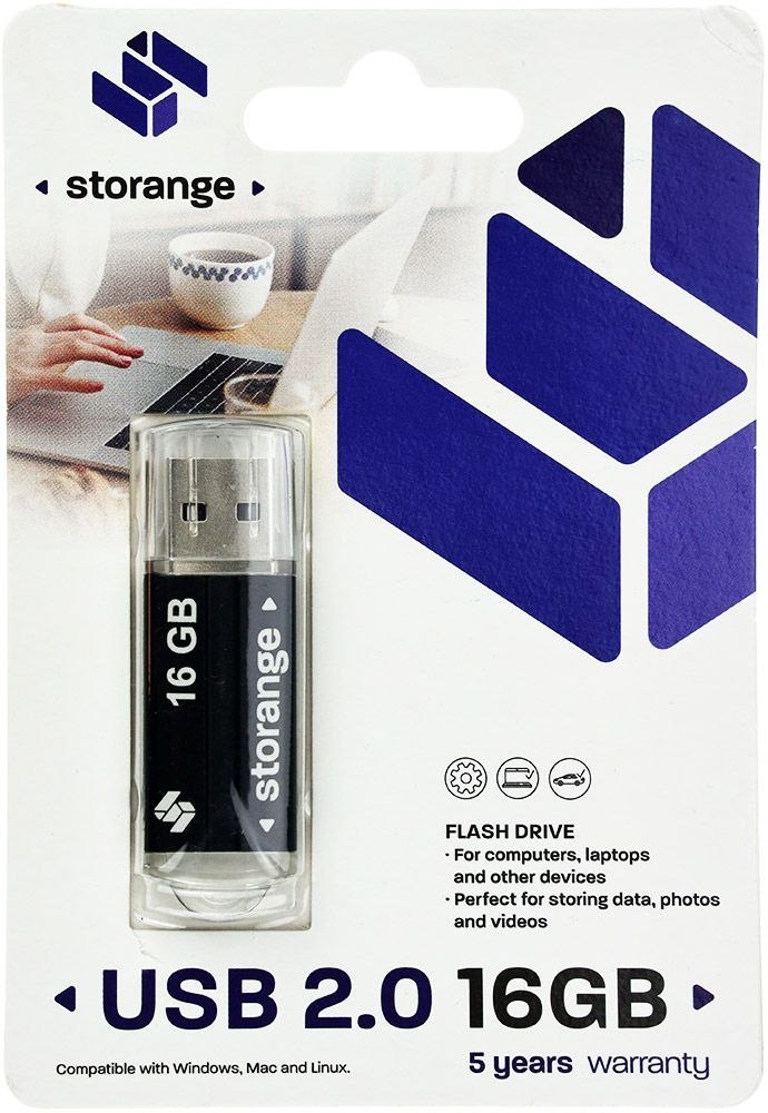 Pamięć USB Storange Basic 2.0 16GB Czarny PB16GBBLK