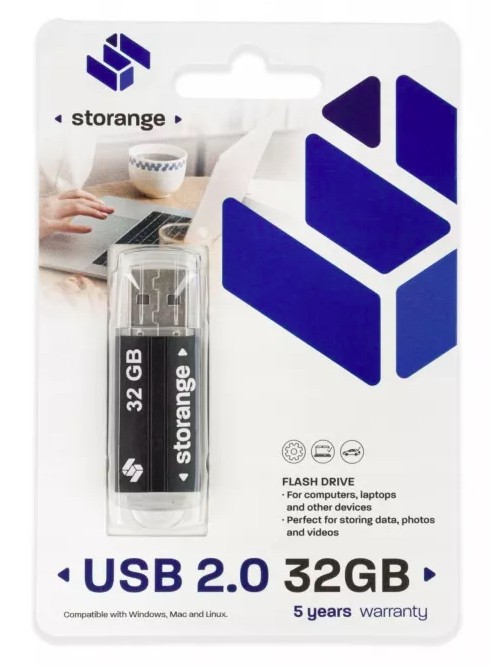 Pamięć USB 2,0 32gb Storange Basic black STORANPENP32GBBK2,0