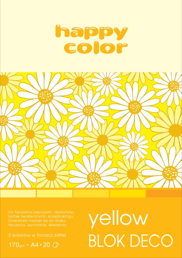 Blok Deco Yellow A4 170g/m2 (20ark) Happy Color 5kol Staedtler HA 3817 2030-012