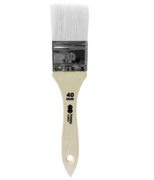 Pędzel hobby biały nylon, płaski 40mm Happy Color HA 7251 1022-40