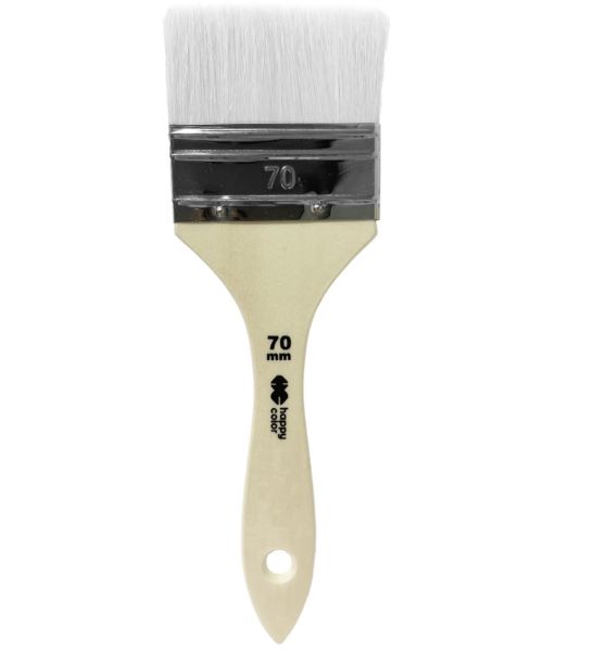 Pędzel hobby biały nylon, płaski 70mm Happy Color HA 7251 1022-70