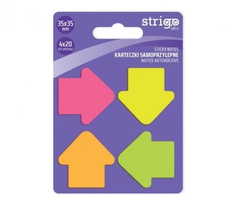 Karteczki samoprzylepne strzałki 35x35 80k. 4kol. (4x20k) SSN034 Strigo WPC
