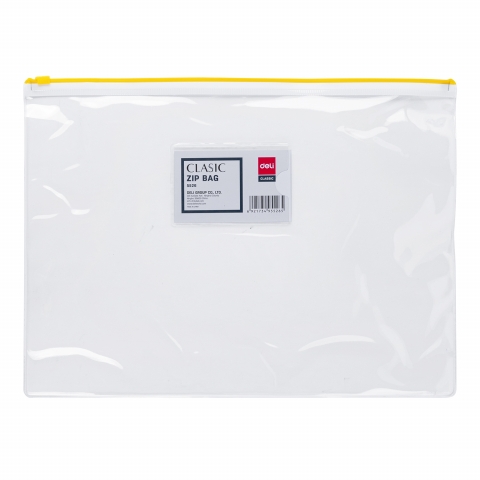 Teczka na suwak PVC A4 żółta Deli E5526_YELLOW