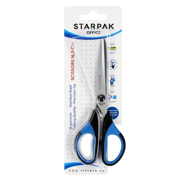 Nożyczki 16,5 cm z gumową rączką 155250 Starpak