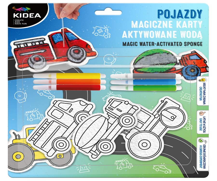Magiczne karty aktywowane wodą Pojazdy Kidea MKAWPKA Derform