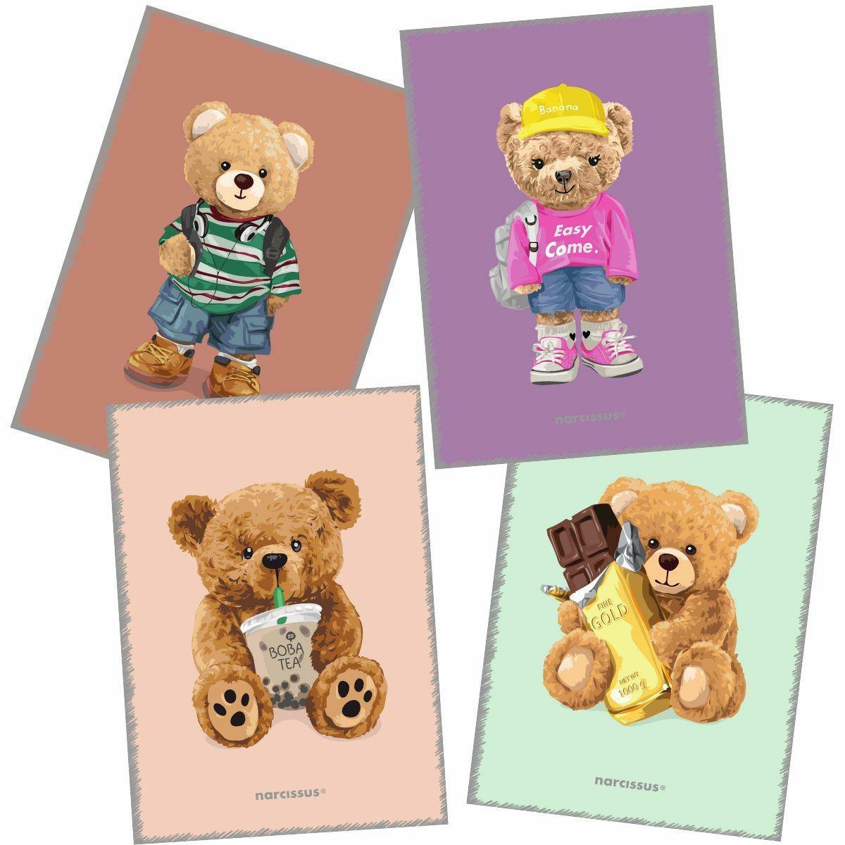 Zeszyt A4/60k kratka PP Narcissus Teddies Sztuka Rodzinna