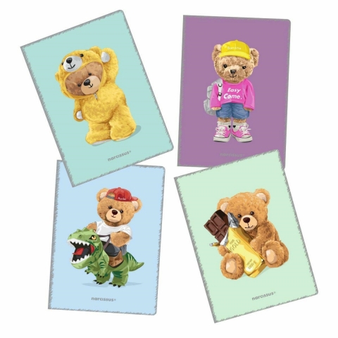 Zeszyt A4/32k trzylinia kolor PP Narcissus Teddies Sztuka Rodzinna
