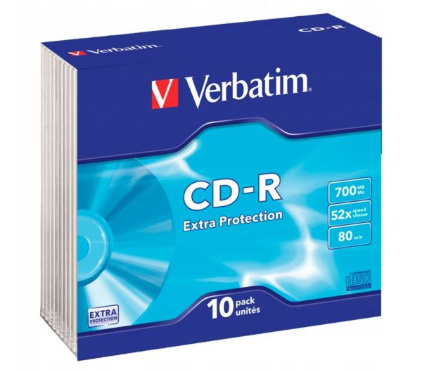 Płyta CD-R Verbatim 700MB x52   (10) Slim folia Extra Protection (43415)