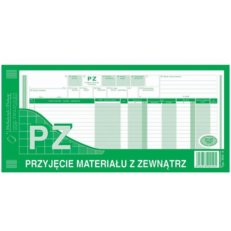 Przyjęcie materiałów z zewnątrz PZ MiP 362-2 1/3 A3
