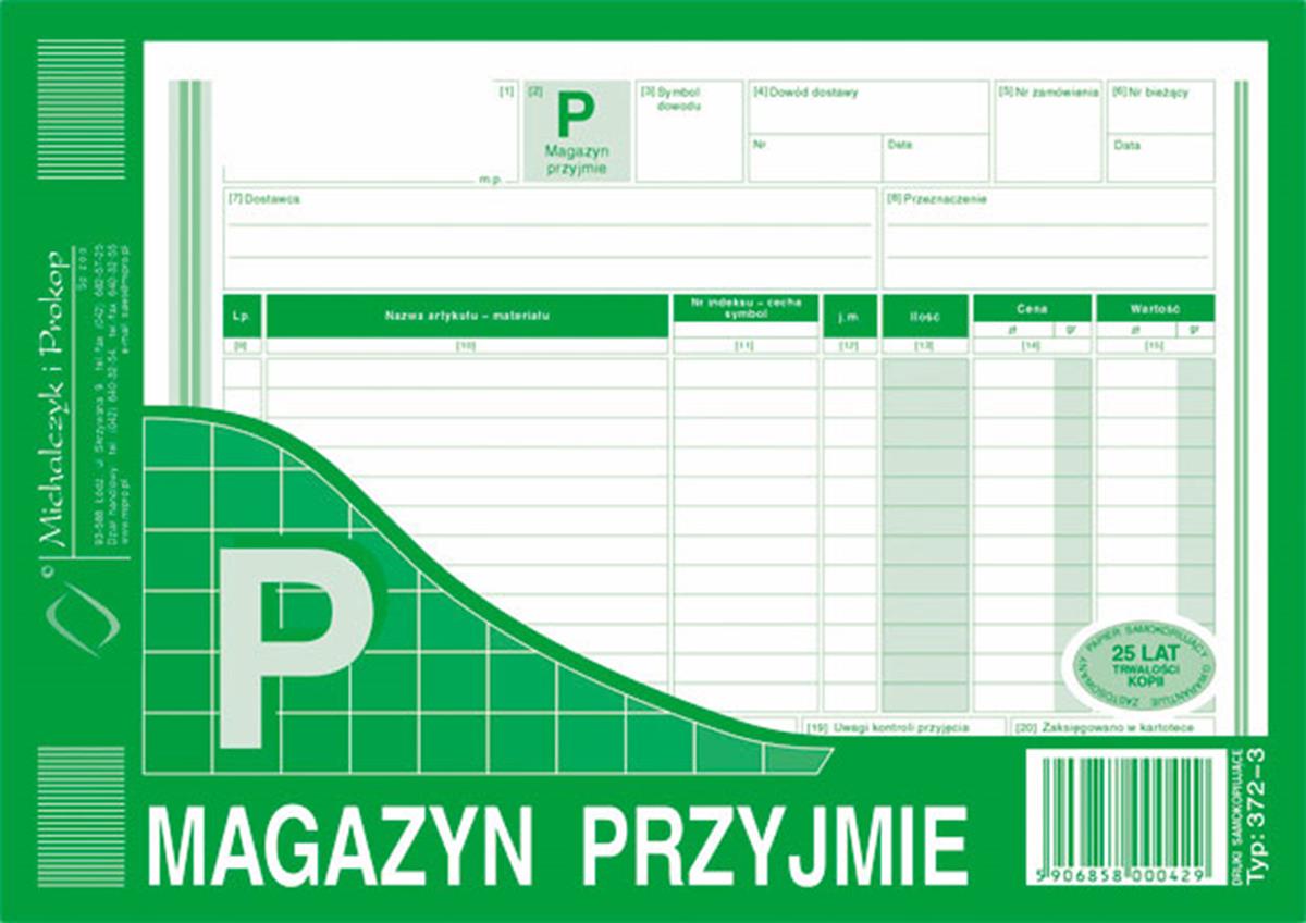 Magazyn przyjmie MiP 372-3  A5