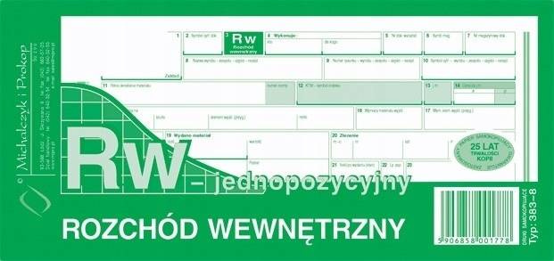 Rozchód wewnętrzny jednopozycyjny RW MiP 383-8 1/3 A4