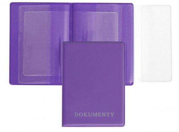 Okładka na dokumenty z dowodem rejestr.  VIOLET BIUR-FOL KOD-06-05