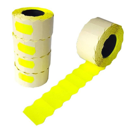 Taśma do metkownicy (5) jednorzędowa fala (26x12) fluor żółta (METO) Kal-Pack