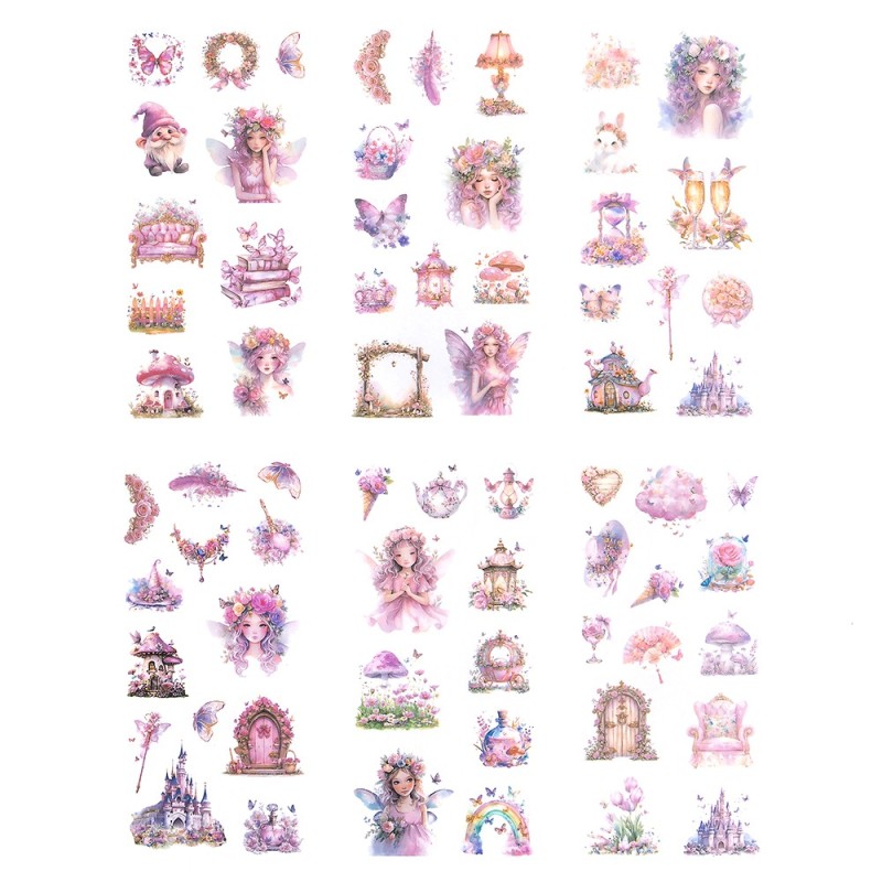 Naklejki PET Wróżki (6 arkuszy) - Crystal Pink DPNK-249 Dalprint
