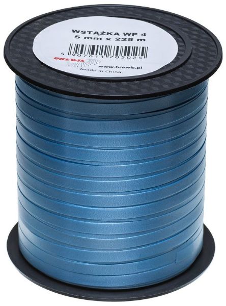 Wstążka plastikowa 5mm x 225m niebieska  WP4 Brewis