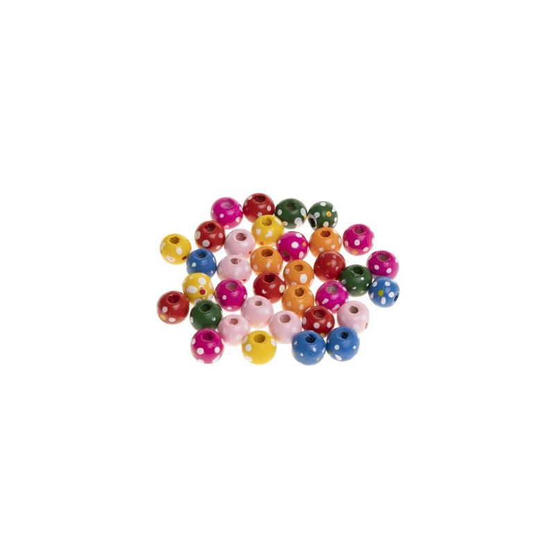 Koraliki drewniane 10mm mix kolor KD10-3 Brewis