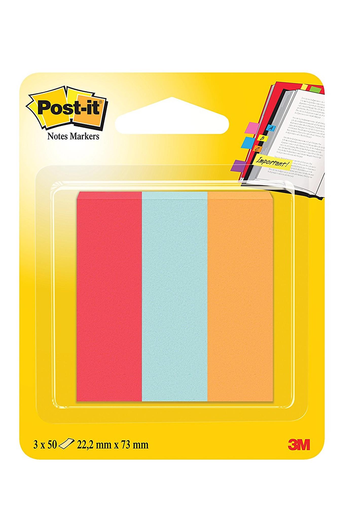 Zakładki indeksujące Post It 22,2x73mm neonowe 3x50k