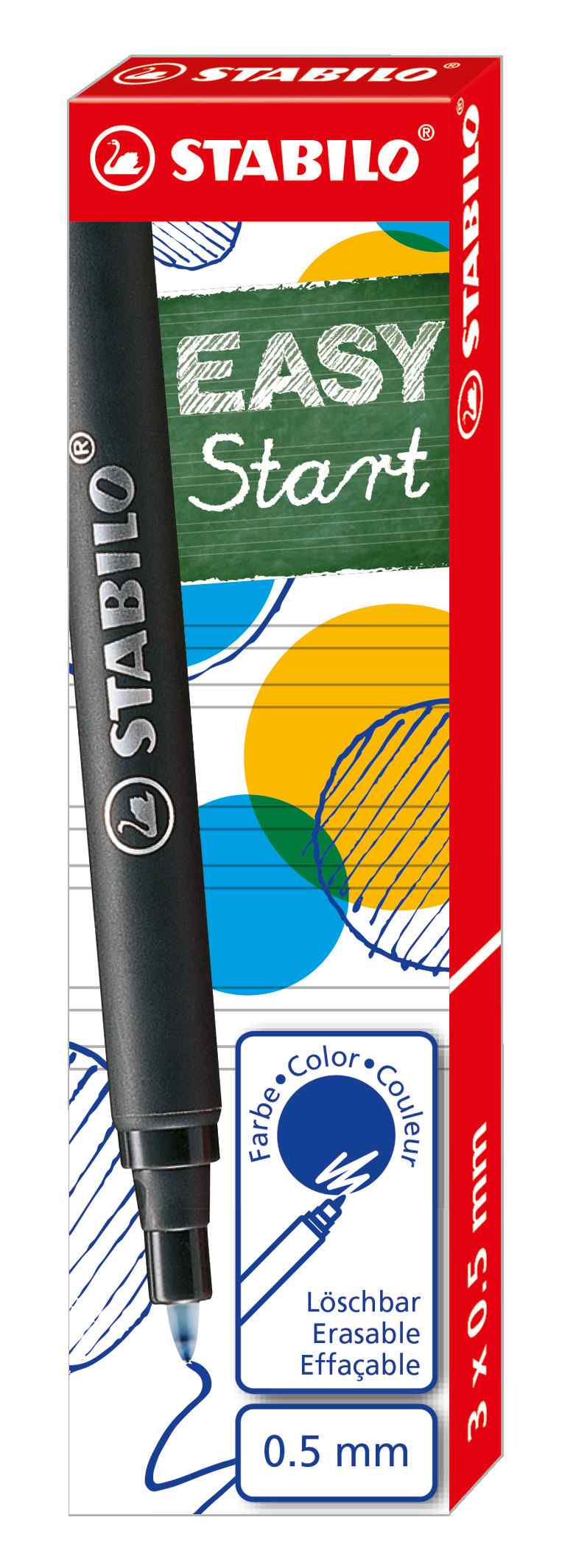 Wkłady do pióra Stabilo Easy original 0.5mm 3szt. niebieskie