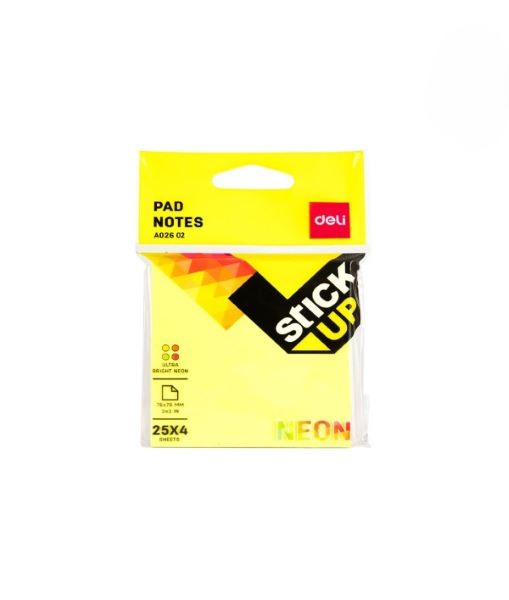 Notes samoprzylepny Deli 76x76mm 4x25szt mix kolorów