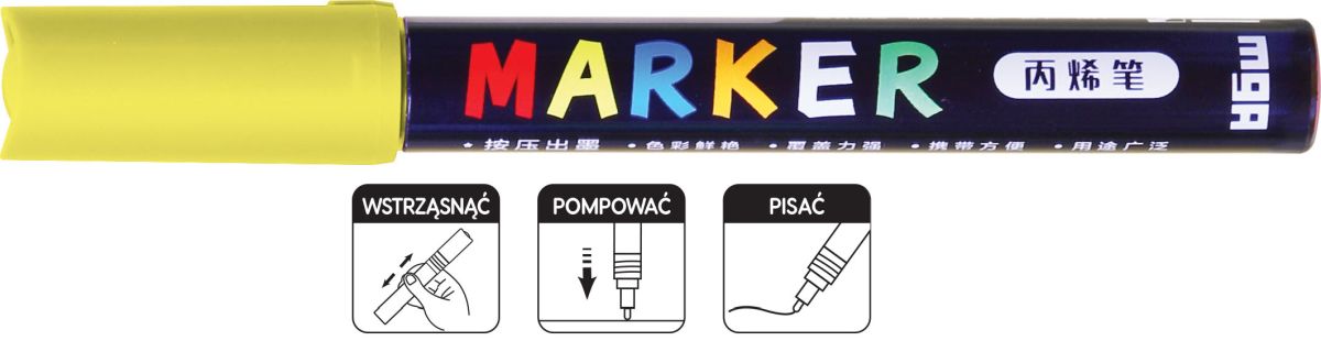 Marker akrylowy 1-2mm żółty neon MG APL040-101