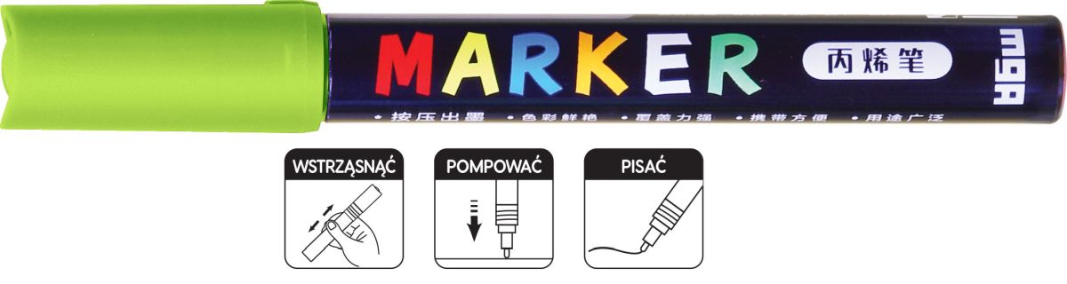 Marker akrylowy 1-2mm zielony żółtawy MG APL503-51
