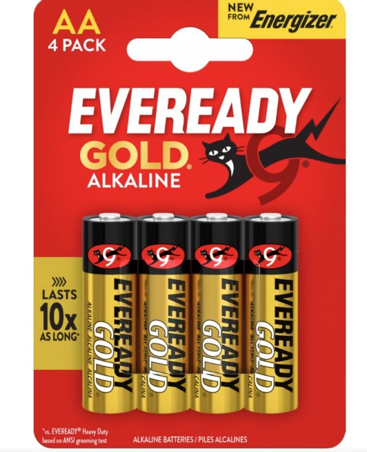 Bateria Eveready LR6 (4) AA  Gold Alkaline Gols Plus