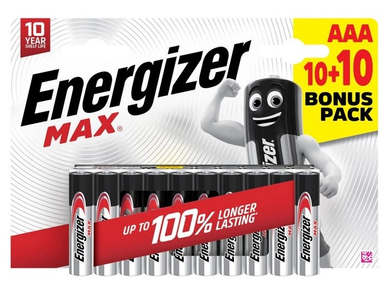 Bateria Energizer MAX AAA LR03 10+10