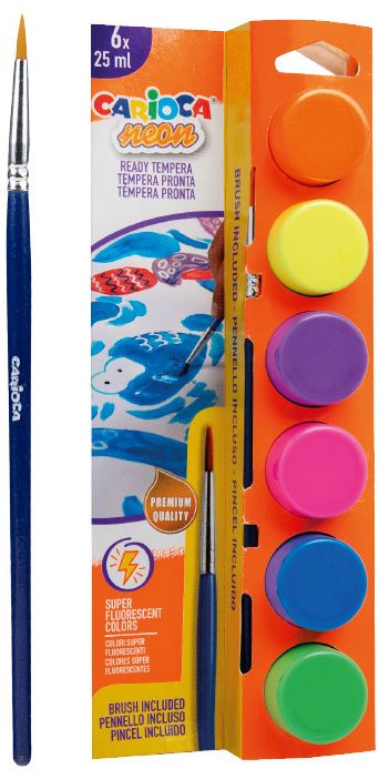 Farby plakatowe Carioca 6 kol. neon (40486) Kw Trade