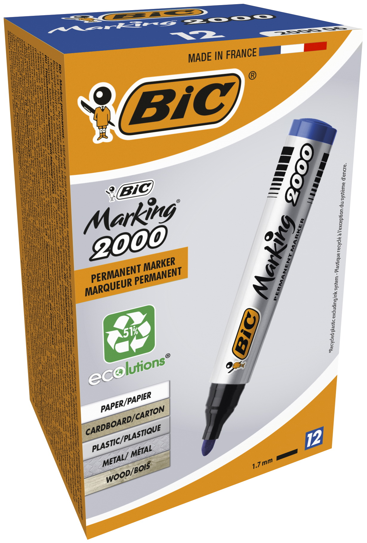 Marker permanentny BIC Marking 2000 niebieski