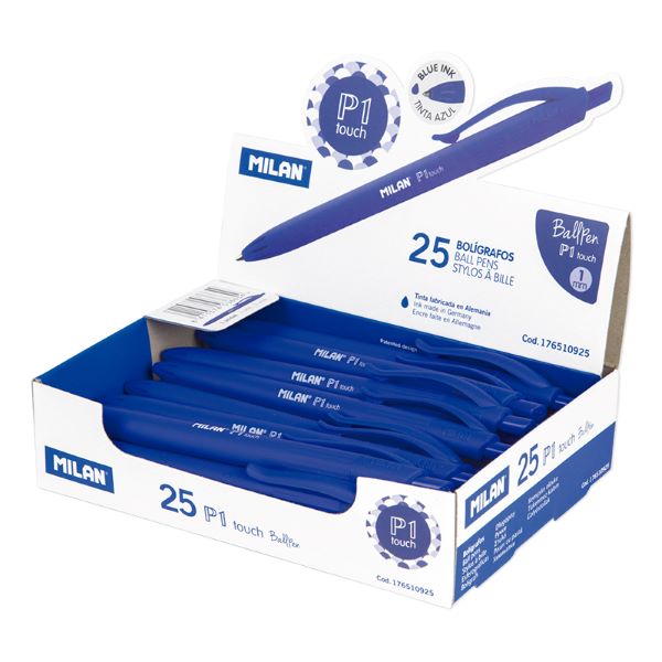Długopis P1 RUBBER TOUCH niebieski (25) 176510925 Milan