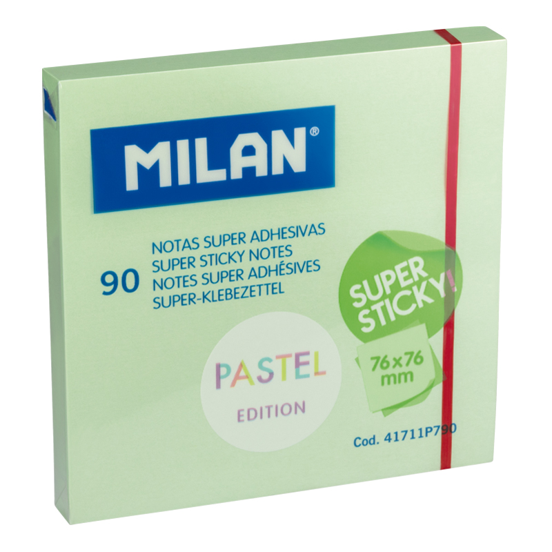 Notes samoprzylepny 76x76mm 90k Pastel zielony 41711P790 Milan