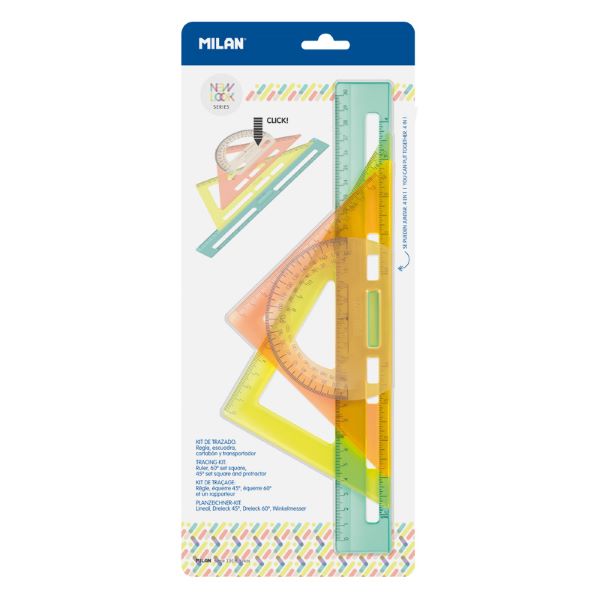Zestaw linijek na blistrze 4szt Milan 359801NL***