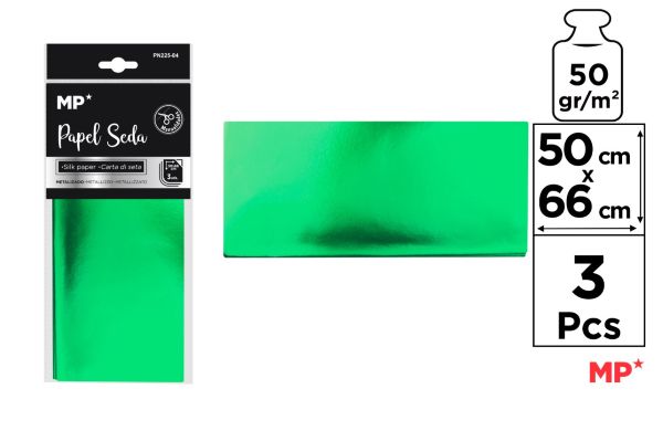 Papier metalizowany zielony 50x66 50g/m2 PN225-04 MP