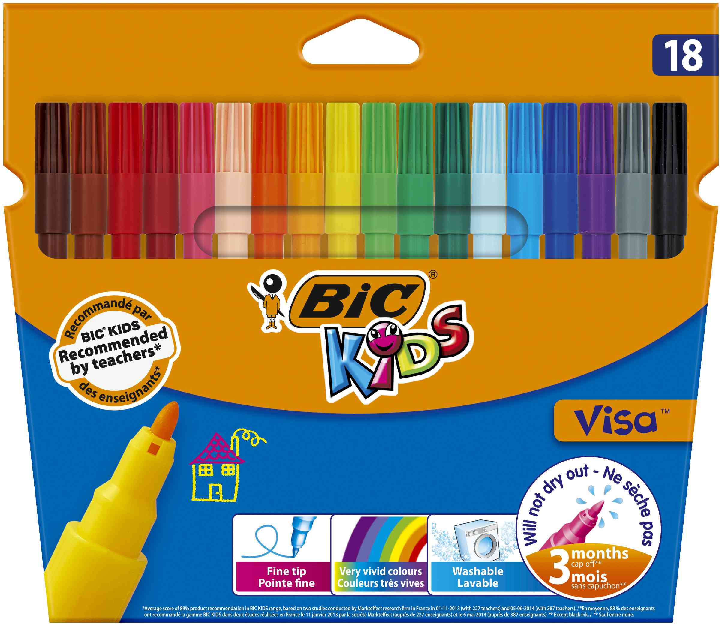 Pisaki 18 kolorów Visa Bic