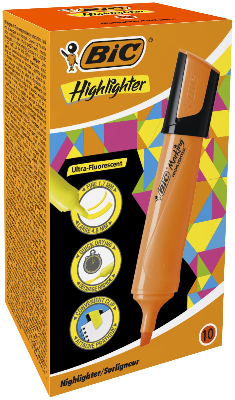 Zakreślacz BIC Highlighter Flat 1szt. pomarańczowy