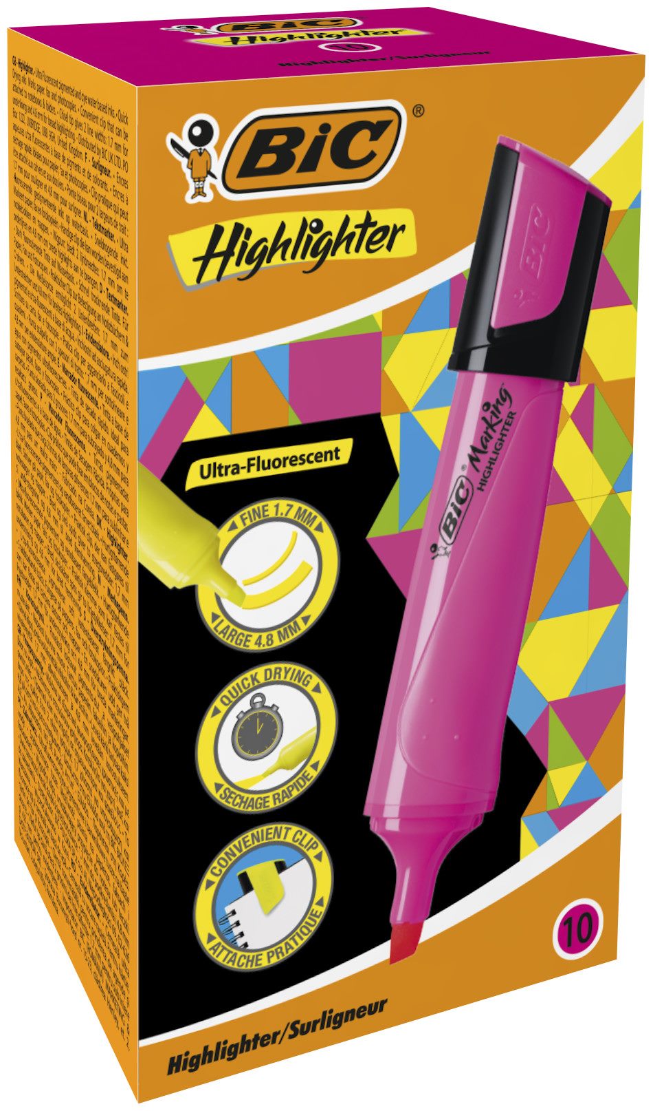Zakreślacz BIC Highlighter Flat 1szt. różowy
