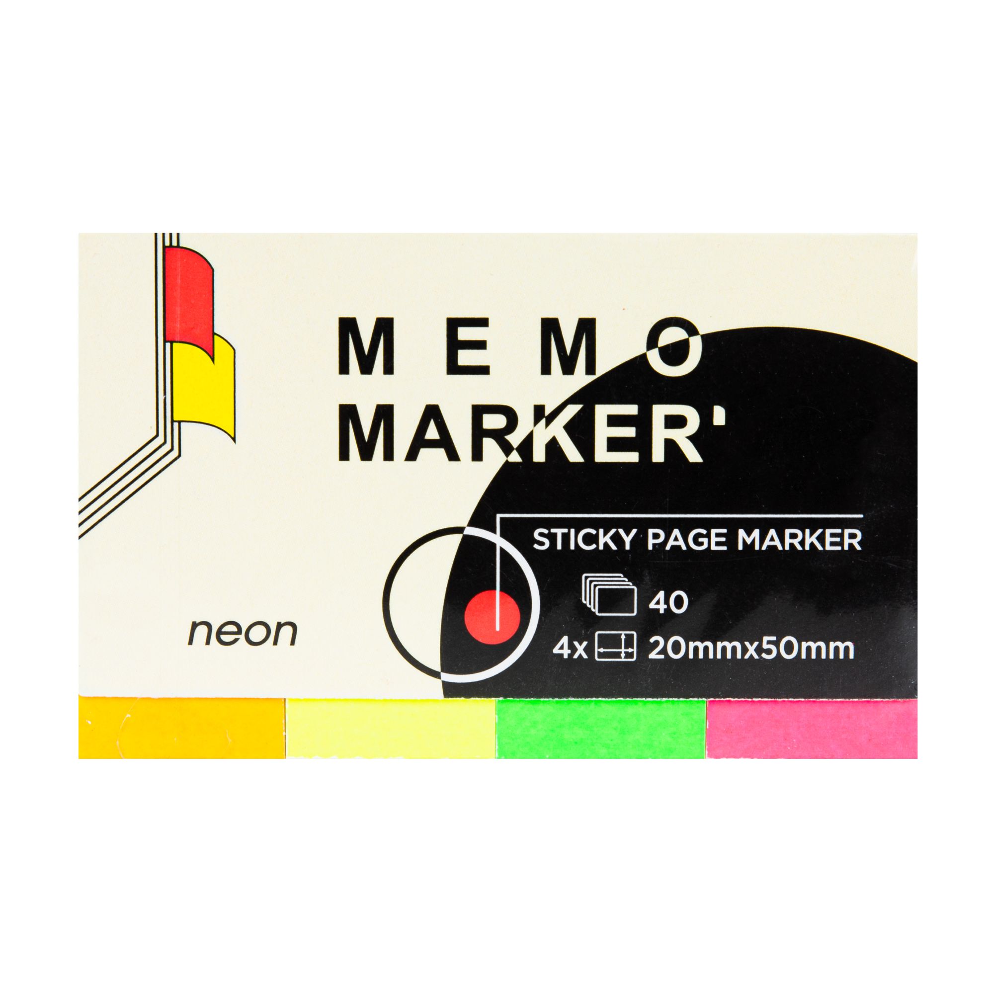 Zakładki indeksujące 20x50 4 kolory 40k. neon Dalpo