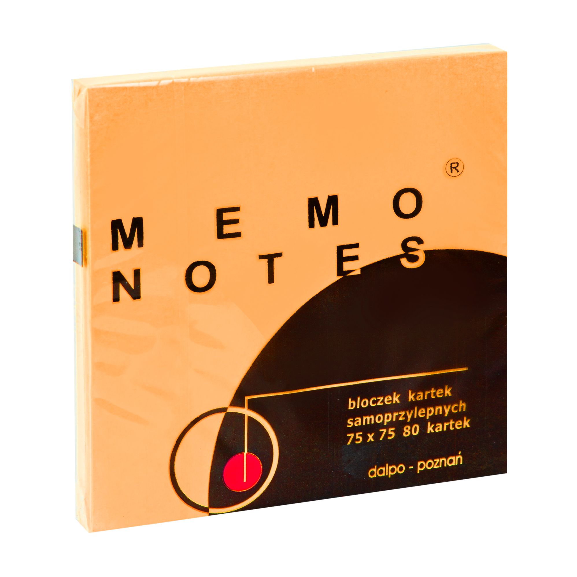 Notes samoprzylepny 75x75 1szt. intensywny pomarańczowy 80k Dalpo