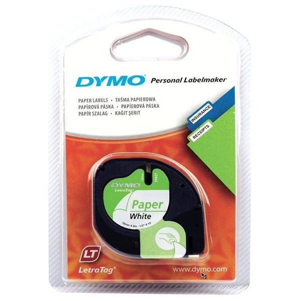 Taśma Dymo Letratag 12mm x 4m papierowa biala