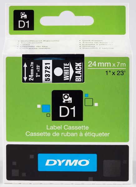 Taśma Dymo 53721 D1 24mm x 7m biały/czarny nadruk