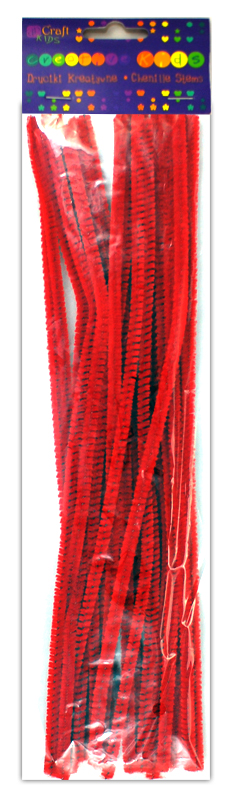Druciki kreatywne 30 cm (25szt.) czerwone KSDR-018 Dalprint