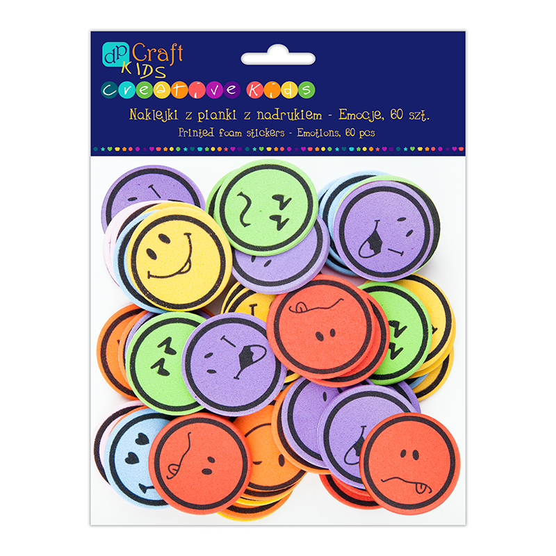 Naklejki z pianki buźki emocje (60 szt.) KSPI-316 Dalprint