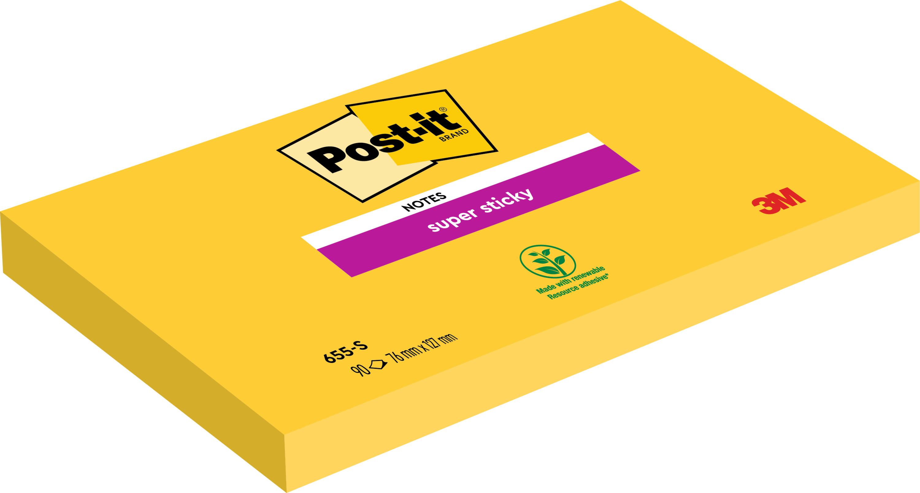 Karteczki samoprzylepne Post-it® Super Sticky Bananowo Żółte 76x127mm 90 kartek