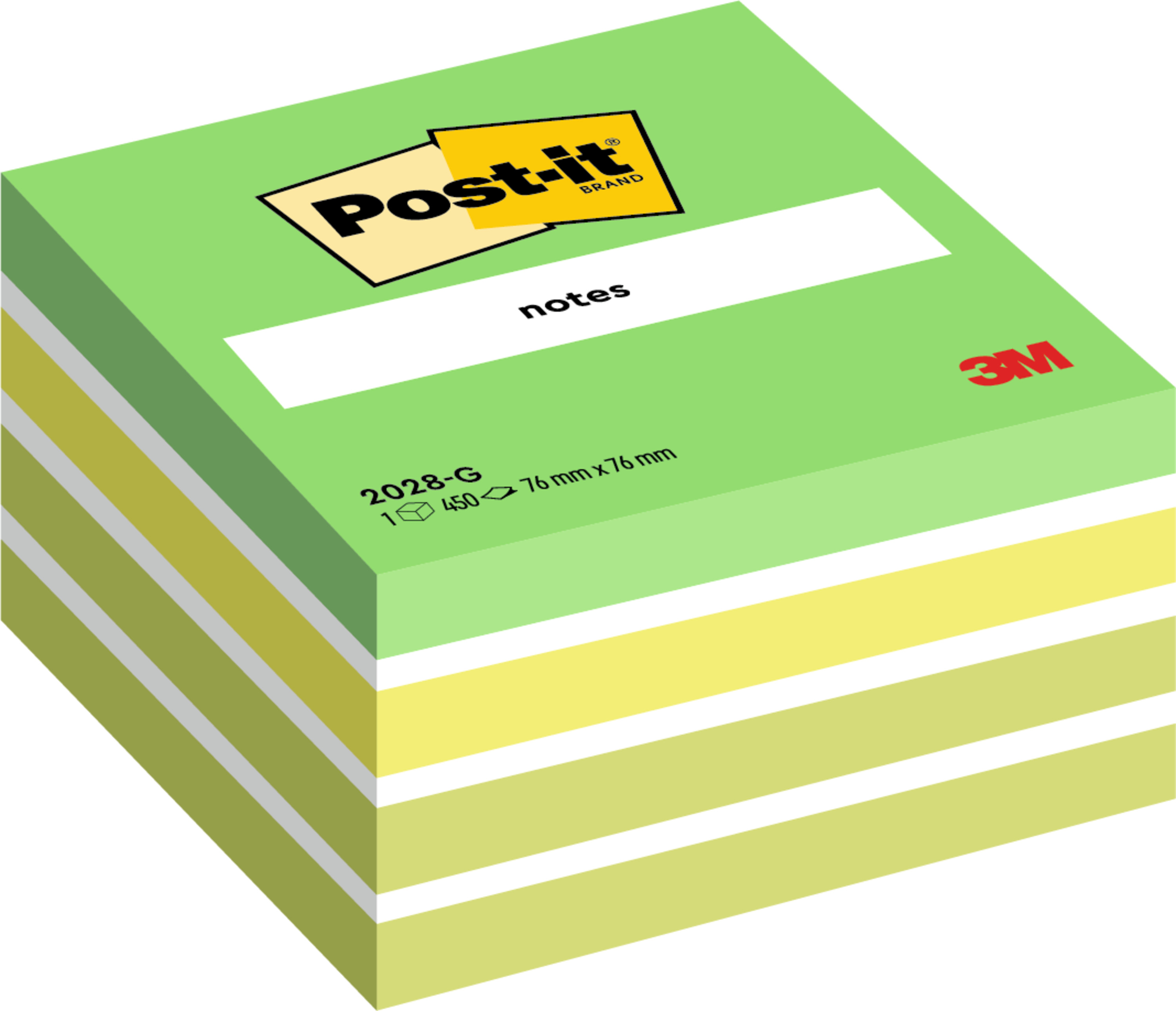Karteczki samoprzylepne Post-it kostka zielona 76x76mm 450k