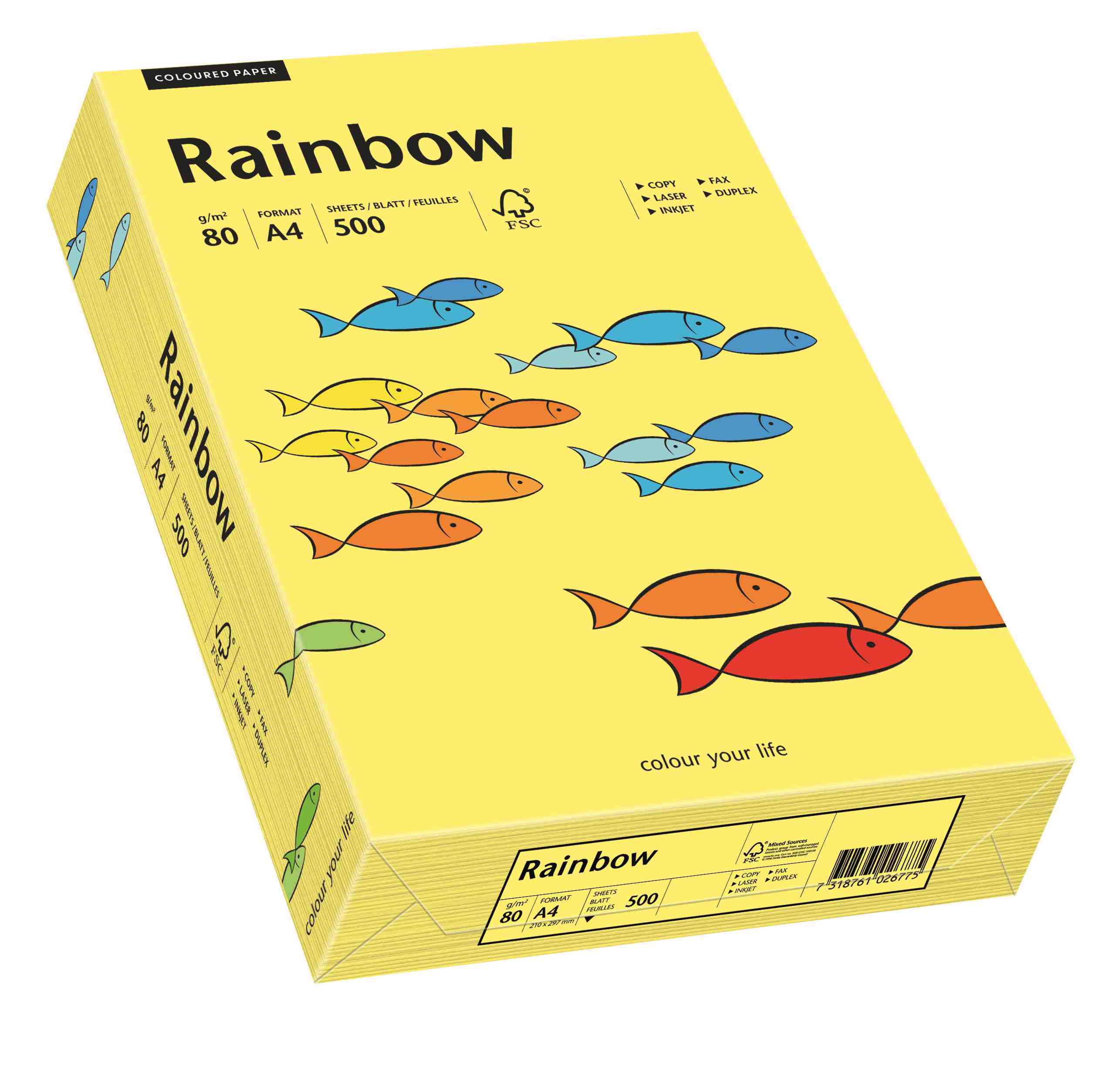 Papier ksero Rainbow A4 80g żółty R16 Papyrus