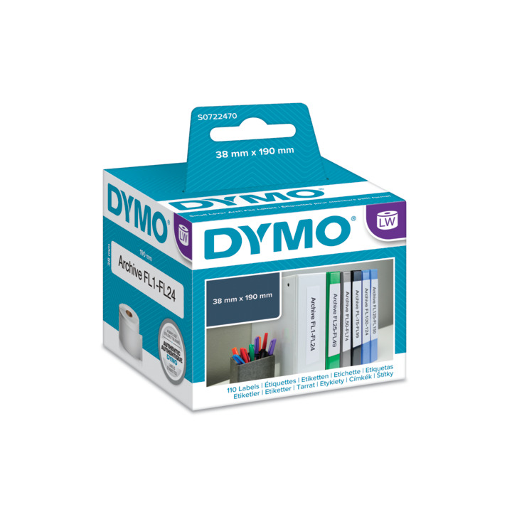 Etykiety Dymo 38x190 mm 110szt. na segregator