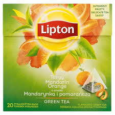 Herbata Lipton Green Tea Mandarin Orange w piramidkach 20 sztuk
