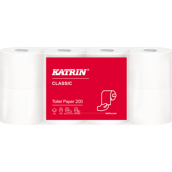 Papier toaletowy 8 rolek 2 warstwy Classic Katrin biały